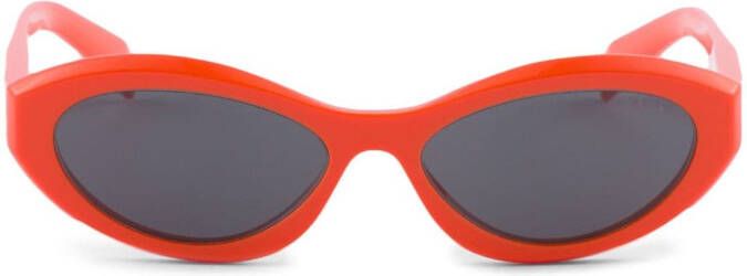 Prada Eyewear Symbole zonnebril met ovaal montuur Oranje