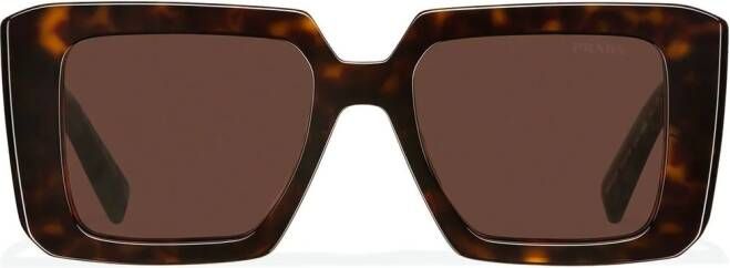 Prada Eyewear Symbole zonnebril met contrasterend detail Bruin