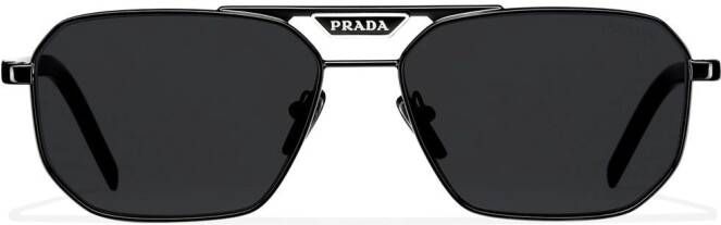 Prada Eyewear Symbole zonnebril met geometrisch montuur Zwart