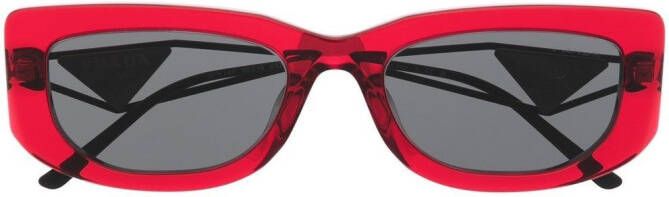 Prada Eyewear Symbole zonnebril met rechthoekig montuur Rood