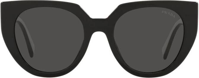 Prada Eyewear Zonnebril met kattenoog montuur Zwart