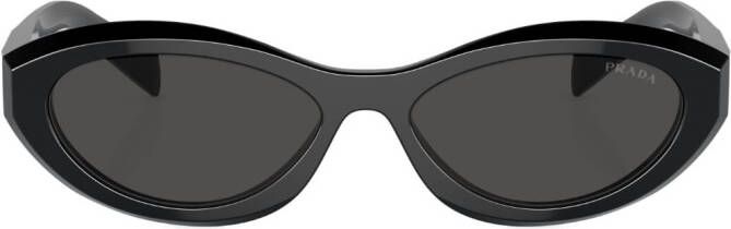 Prada Eyewear Zonnebril met ovalen montuur Zwart