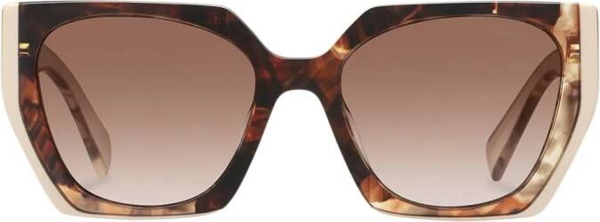 Prada Eyewear Zonnebril met rechthoekig montuur Bruin