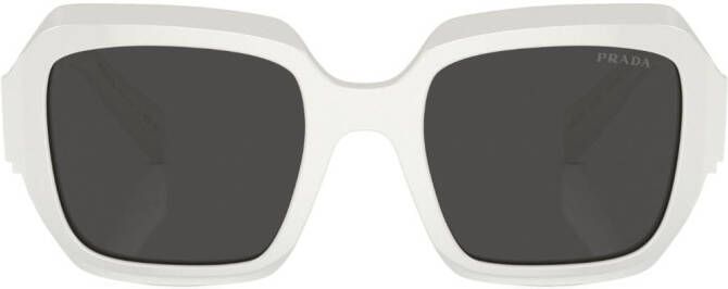 Prada Eyewear Zonnebril met oversized montuur Wit