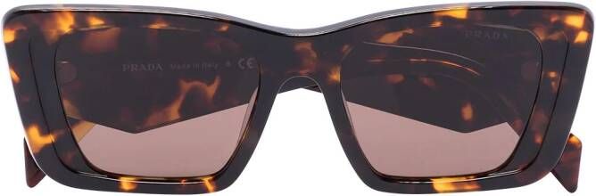 Prada Eyewear Zonnebril met rechthoekig montuur Bruin