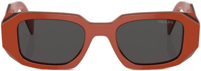 Prada Eyewear Zonnebril met rechthoekig montuur Oranje