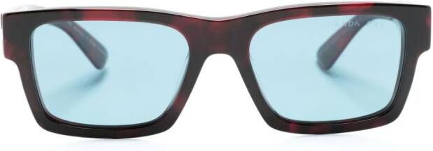 Prada Eyewear Zonnebril met rechthoekig montuur Rood