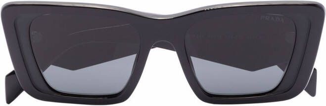 Prada Eyewear Zonnebril met rechthoekig montuur Zwart