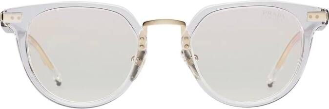 Prada Eyewear Zonnebril met rond montuur Wit