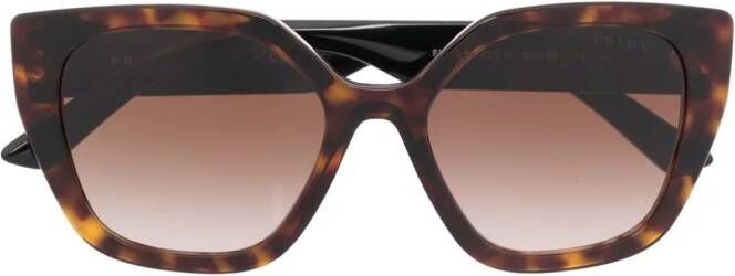 Prada Eyewear Zonnebril met schildpadschild design Bruin
