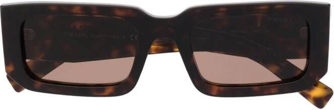 Prada Eyewear Zonnebril met schildpadschild design Bruin