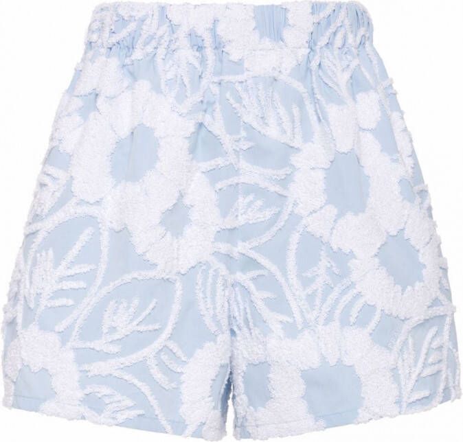 Prada Shorts met geborduurde bloemen Blauw