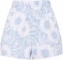 Prada Shorts met geborduurde bloemen Blauw - Thumbnail 1