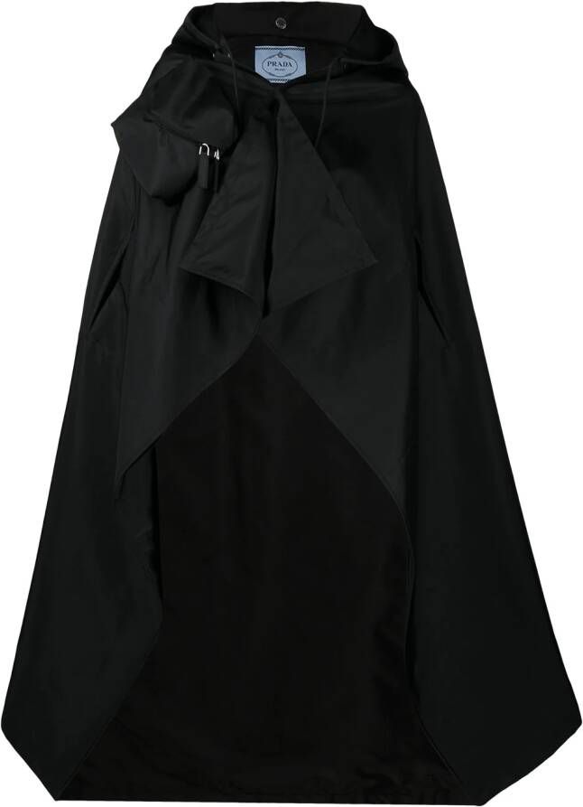 Prada Gabardine cape Zwart