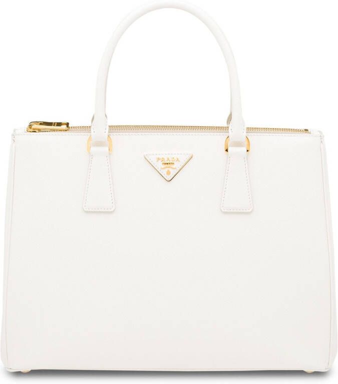 Prada Galleria grote leren tas Wit