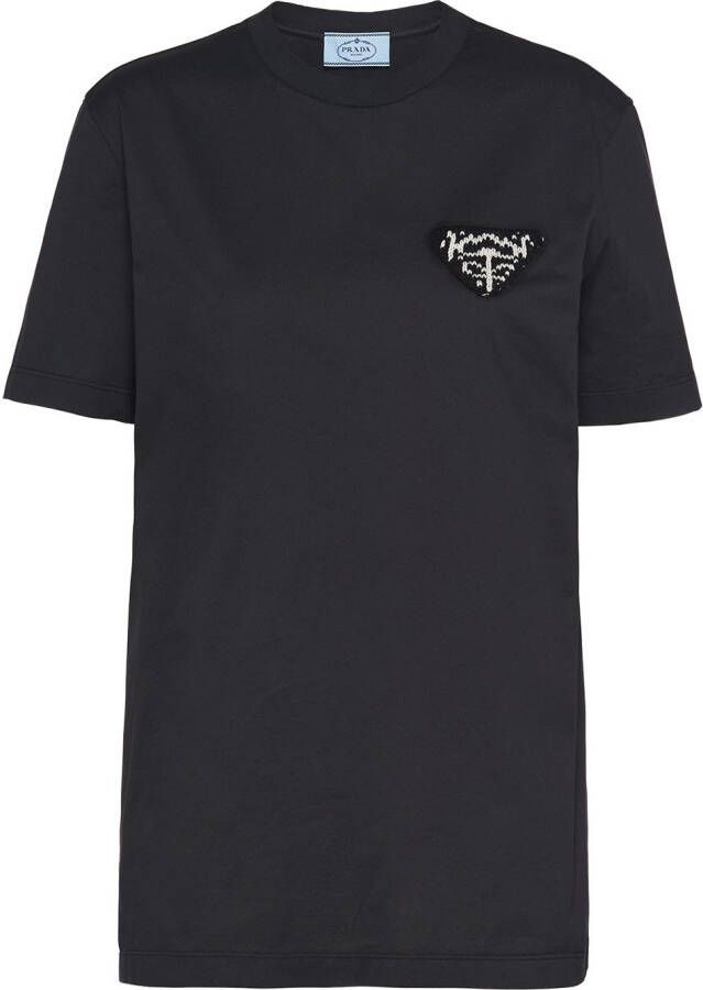 Prada Gebreid T-shirt Zwart