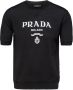 Prada Wollen trui met intarsia logo Zwart - Thumbnail 1
