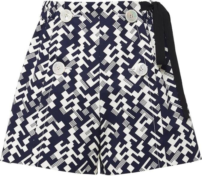 Prada Geometrische shorts Blauw