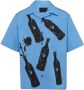 Prada Bowlingshirt met geometrische print Blauw - Thumbnail 1