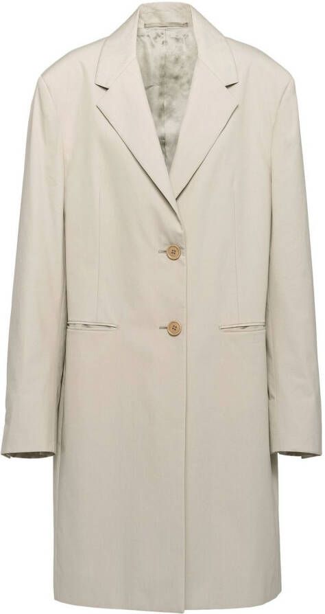 Prada Jas met enkele rij knopen Beige