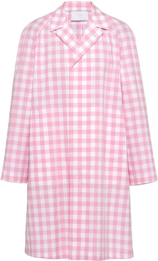 Prada Jas met gingham ruit Roze