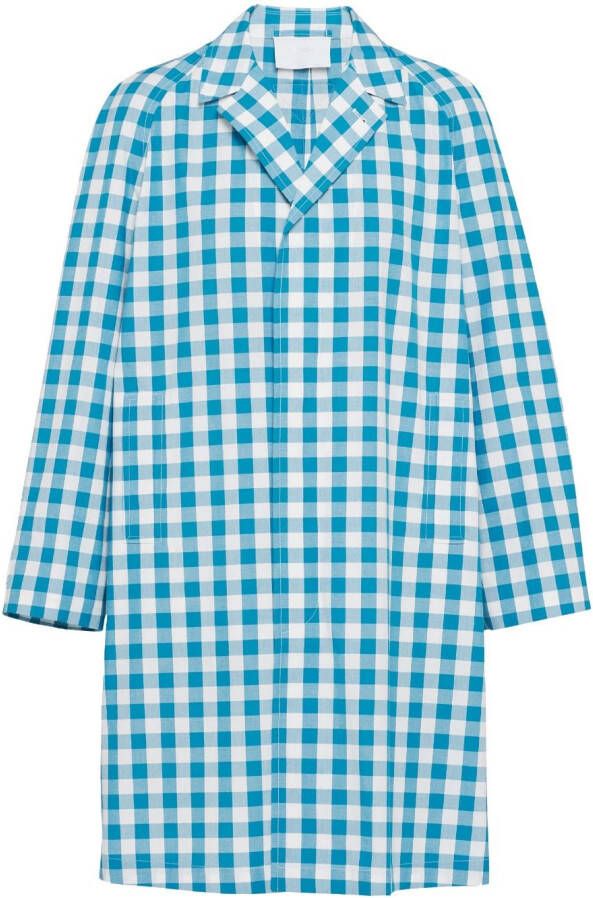 Prada Jas met gingham ruit Wit