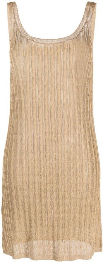 Prada Mouwloze midi-jurk Goud