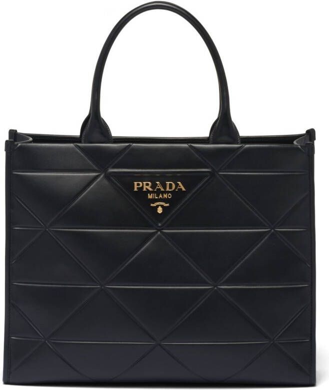 Prada Shopper met logoprint Zwart