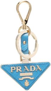 Prada Sleutelhanger met logo-amulet Blauw