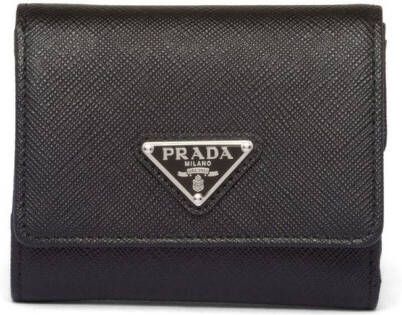 Prada Leren portemonnee Zwart