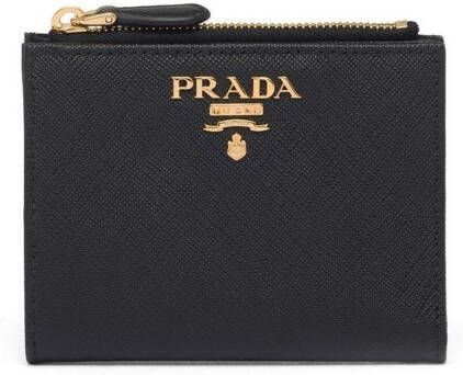 Prada Leren portemonnee Zwart
