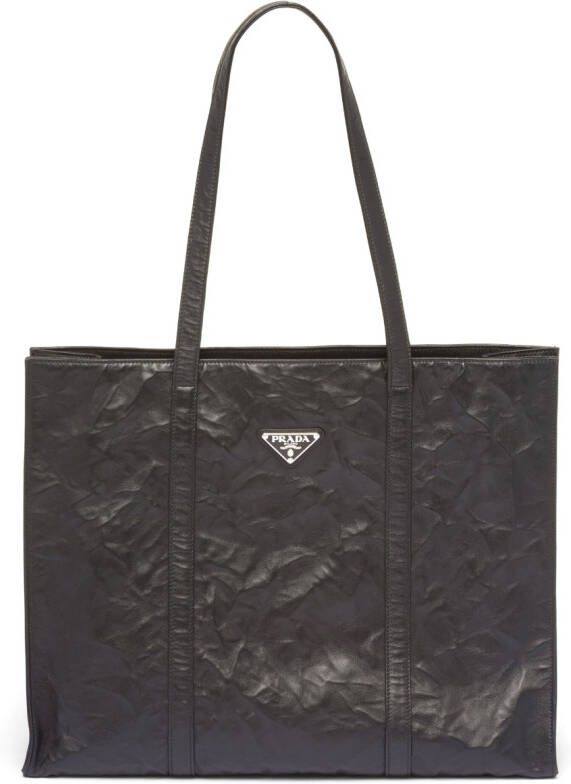 Prada Leren shopper Zwart