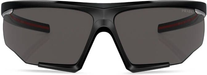 Prada Linea Rossa Zonnebril met oversized montuur Zwart