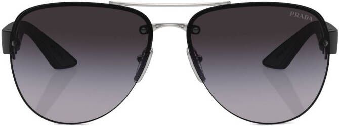 Prada Linea Rossa Zonnebril met piloten montuur Zilver