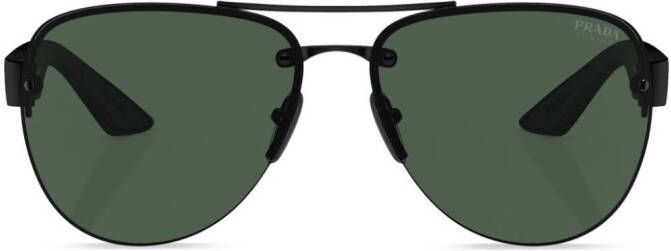 Prada Linea Rossa Zonnebril met piloten montuur Zwart
