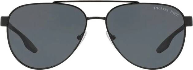 Prada Linea Rossa Zonnebril met piloten montuur Zwart
