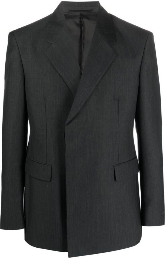 Prada Blazer met logopatch Grijs