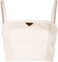 Prada Top met logoplakkaat Beige - Thumbnail 1
