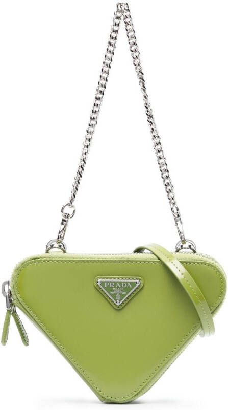 Prada Mini-tas met logoplakkaat Groen