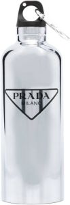 Prada Waterfles met logoprint Zilver