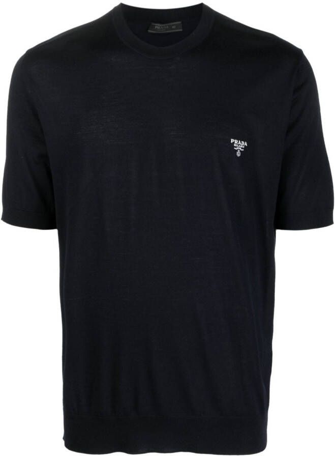 Prada T-shirt met logoprint Blauw