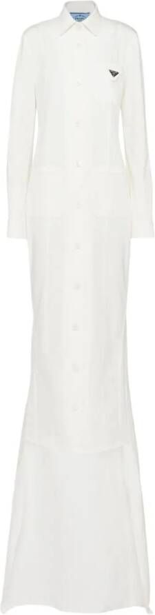 Prada Maxi-jurk met logo Wit