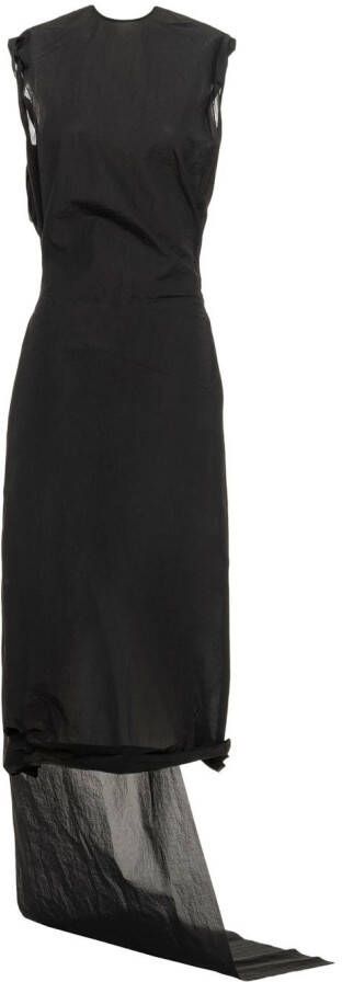 Prada Midi-jurk met gedrapeerd detail Zwart