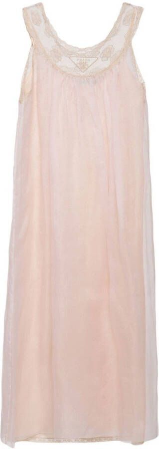 Prada Midi-jurk met kant Roze