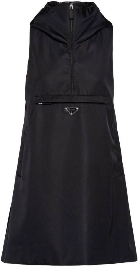 Prada Mini-jurk met capuchon Zwart