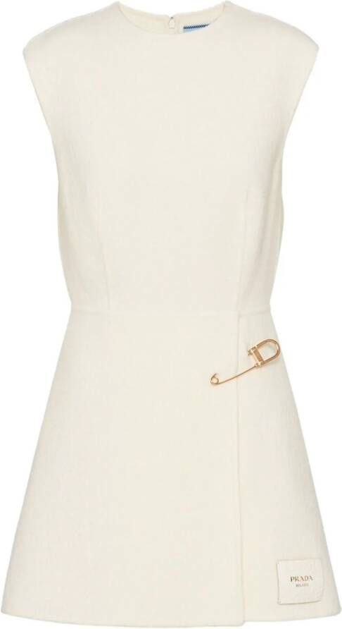 Prada Mini-jurk met veiligheidsspeld Wit