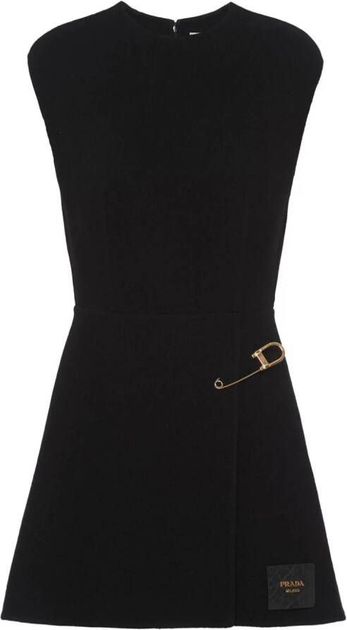 Prada Mini-jurk met veiligheidsspeld Zwart