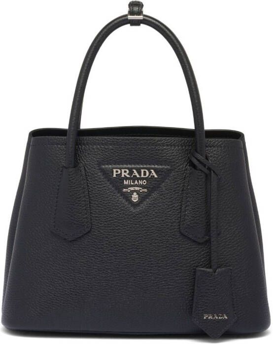 Prada Double leren kleine tas Zwart