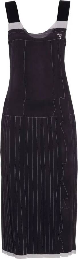 Prada Mouwloze midi-jurk Zwart