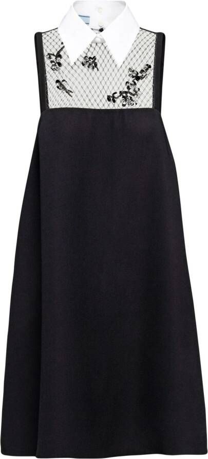 Prada Mouwloze mini-jurk Zwart